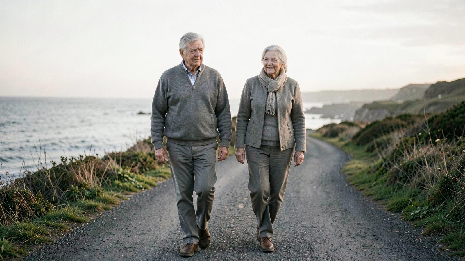An older couple planning together at home